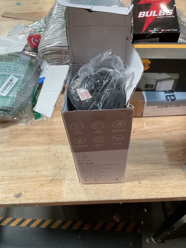 Photo 1 of ***FOR PARTS ONLY/ NON-FUNCTIONAL*** Rzlinn Portable Electric Kettle ?120V?, Travel Tea Kettle, 316 Stainless Steel Premium Liner, 4-speed Temperature Adjustment with Auto Shut-off and Boil-Off Protection black