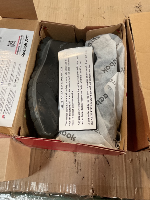 Photo 1 of **HEAVILY USED*** Reebok Work Men's Sublite Cushion Work Black and Gray Composite Toe Boots SIZE 9 WOMENS/ 11 MENS