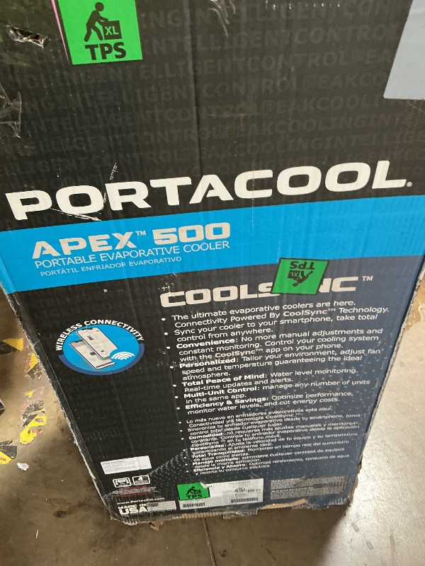 Photo 1 of ***NO BOX***Portacool Apex 500 (PACA05001A1) – Wi-Fi Enabled High Velocity Portable Evaporative Cooler for 500 sq. ft. with up to 55-foot Reach, Oscillating Louvers, Programable, 13 Gallon Reservoir, Variable Spd