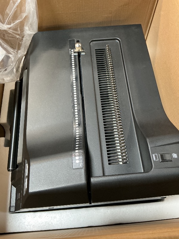 Photo 1 of ***MINOR DMG***CBS3000 Coil Binding System 3000, Black; All-in-One Spiral Punch, Bind, and Crimping System; LED Panel; Open-Ended Punch Throat; Dual Coil Rollers; Power Crimper; Oval Hole; Foot Pedal