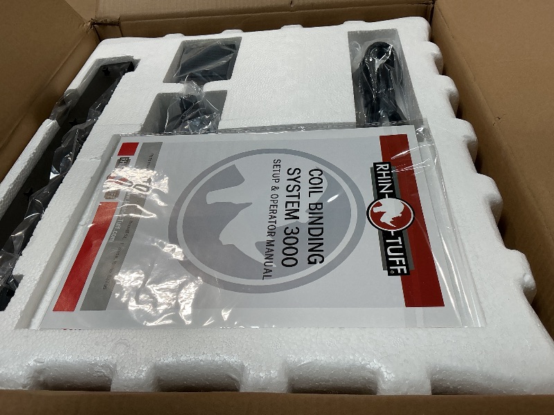 Photo 1 of ***MINOR DMG***CBS3000 Coil Binding System 3000, Black; All-in-One Spiral Punch, Bind, and Crimping System; LED Panel; Open-Ended Punch Throat; Dual Coil Rollers; Power Crimper; Oval Hole; Foot Pedal