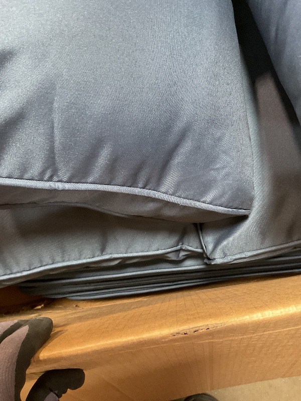 Photo 1 of ** dirt from transport** All blue –Four big blue cushions, four medium sized pillows, two small pillows