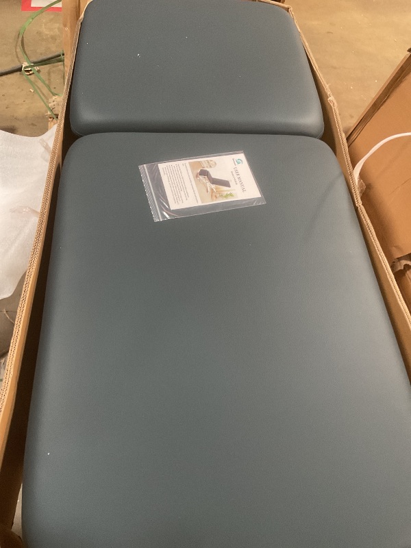 Photo 1 of ***SMALL RIP ON SIDE*** Demixson Electric Hi-Lo Physical Therapy Table, 3 Motor Medical Treatment Bed, 18”–76.3” Height, 600lb Capacity, Reversible Head, Locking Casters(Navy Blue)