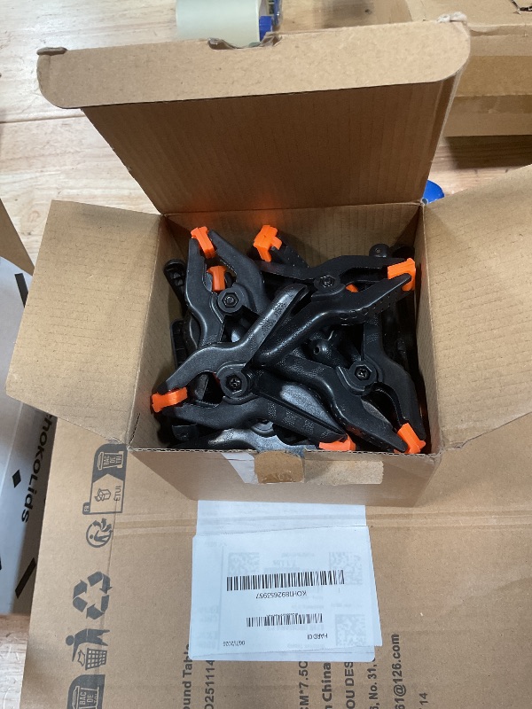 Photo 1 of 24 Pack 3.5 inch Plastic Spring Clamps, Black Heavy Duty Clips, Backdrop Clips, Plastic Clamps for Crafts, Backdrop Stand, Woodworking, Photography