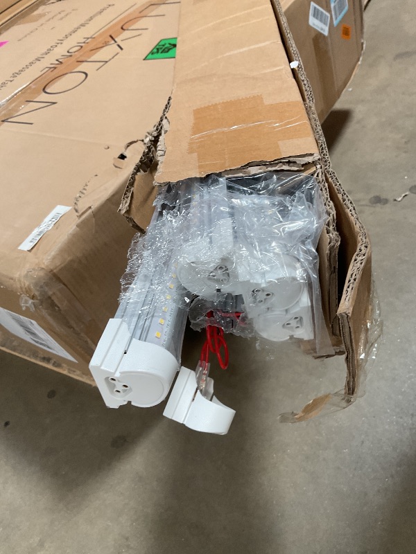 Photo 1 of ** at least three look functional**Barrina T8 LED Shop Lights 6FT 60W 8500LM 5000K, Daylight White, T8 LED Garage Lights, V Shape Clear Cover High Output Tube, Linkable 6 Foot LED Strip Light for Workshop, Warehouse with Plug, 6 Packs