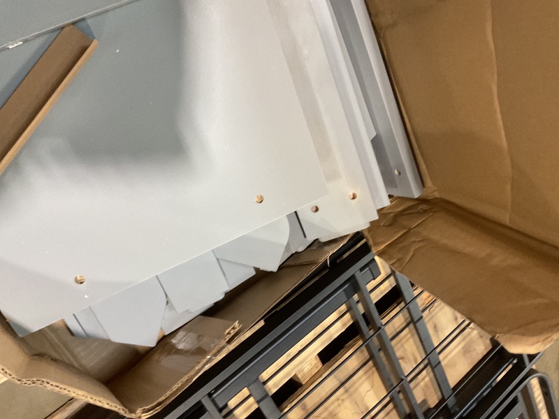 Photo 1 of ** two boxes. Dent/chip damage** PVWIIK Staircase Twin Over Full Bunk Bed with Slide & Storage for Girls Boys,Home Furniture Wood Bunkbeds with Safety Guardrails,Space Saving Design, Grey