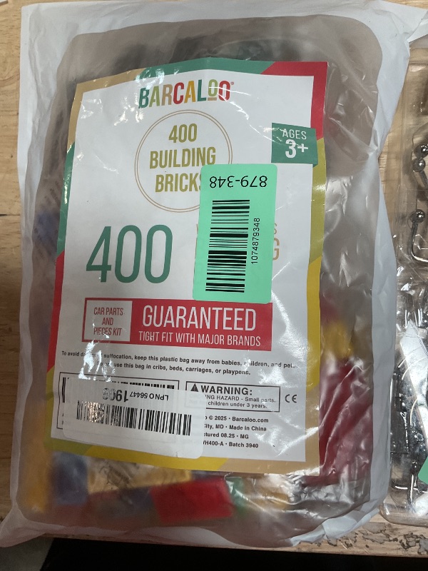 Photo 1 of ***MISSING PIECES*** Barcaloo 400 Piece Wheels and Axles Sets, Building Bricks Car Parts and Pieces Kit - Car Building Set with Wheels, Axles & Windshields and Bonus Bricks