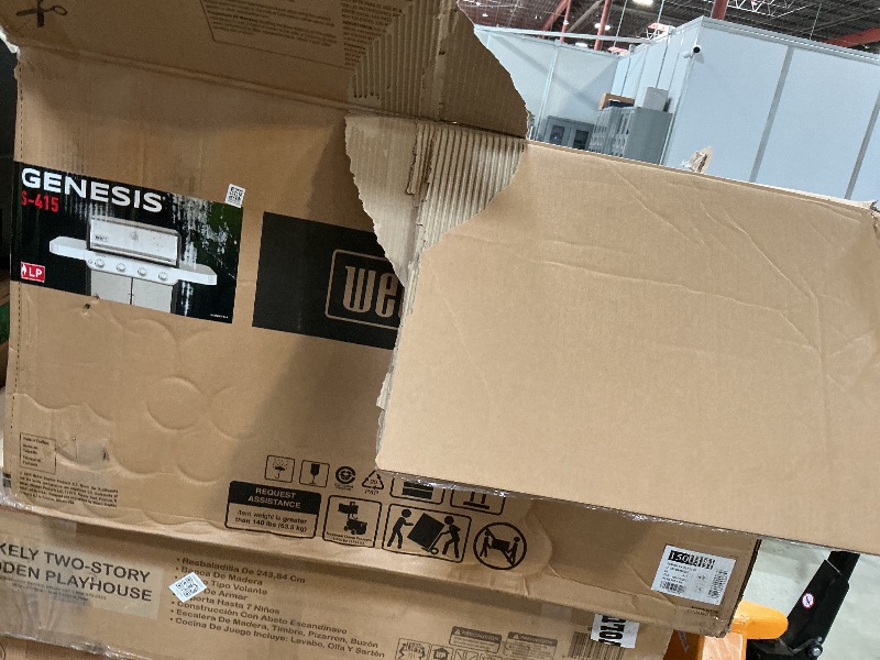 Photo 1 of *** MINOR DENTS, AND SCRATCHES***Weber Genesis S-415 Liquid Propane Gas Grill for Outdoor Cooking, Stainless Steel, 4 Burners – Stainless Steel Cooking Grates & PureBlu Burners