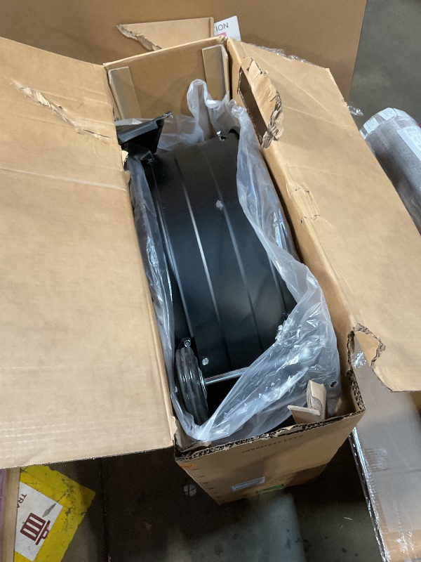 Photo 1 of ***FOR PARTS ONLY/ HAS DAMAGE**** Amazon Basics 30" 300W High-Velocity Heavy-Duty Industrial Drum Fan for Cooling, Metal Housing, UL-Certified Safety Compliance, 2 Speeds, High CFM Up to 12,480, 5.9-ft Power Cord, 2 Wheels, Black