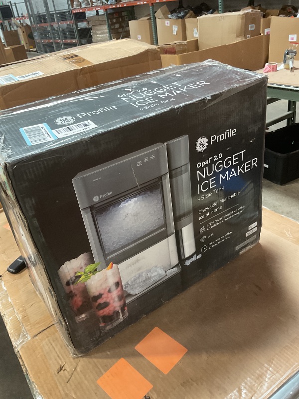 Photo 1 of *****FOR PARTS ONLY/DOESN'T HOLD WATER TO MAKE CUBES*** GE Profile Opal 2.0 with 0.75 Gallon Tank, Chewable Crunchable Countertop Nugget Ice Maker, Scoop included, 38 lbs in 24 hours, Pellet Ice Machine with WiFi & Smart Connected, Stainless Steel