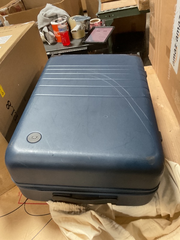 Photo 1 of ***DIRTY & SCRATCHED**** Monos Medium Checked Luggage 26.5 Inch – Lightweight Hardside Spinner Suitcase with TSA Lock | 70.8L Polycarbonate Rolling Check-In Bag for 7–18 Day Trips | Includes Laundry & Shoe Bags | Ocean Blue