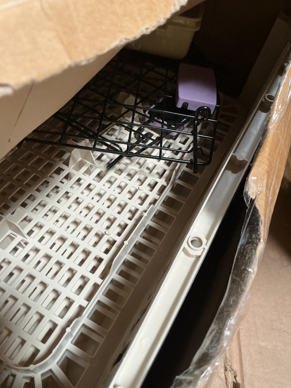Photo 1 of ****MISSING ASSEMBLY HARDWARE**** Fiwochic 2 Set Hard Plastic Pet Carrier Breathable Dog Cat Kennel with Metal Door Bowl Grille Mat Pet up to 14 Lbs Carrier for Walking Camping Vet Visits Travel, 17.3"L x 11.8"W x 10.6"H(Purple White)