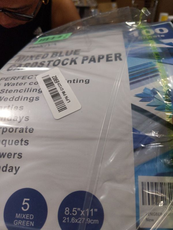 Photo 1 of 100 Sheets 8.5" x 11" Colored Cardstock, 5 Assorted Blue Shades of 180GSM/65LB Construction Paper, Blue Cardstock Printer Paper Card Making, DIY Crafts, School Supplies, Party Decorations
