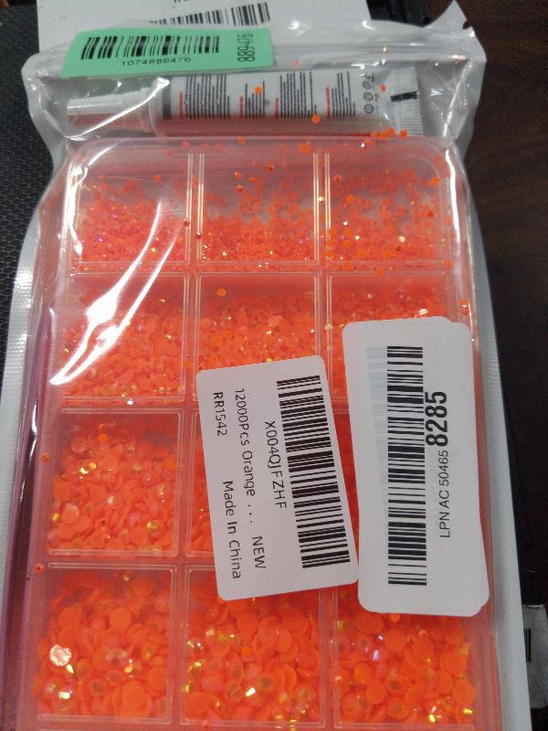 Photo 1 of 12000Pcs Orange Rhinestones for Bedazzling Kit, 2/3/4/5/6mm Mix Sizes Jelly Bedazzling Resin Gems, Orange Gems Bedazzling, Flatback Resin Rhinestones for DIY Face Makeup Crafts Tumblers