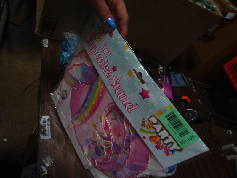 Photo 1 of 2 Pack Unicorn Cupcake Stands Birthday Decorations: 3-Tier Unicorn and Rainbow Theme Party Supplies Cake Stand Toppers for Girls Kids - Suitable for 48pcs Cupcakes Pink Table Decorations