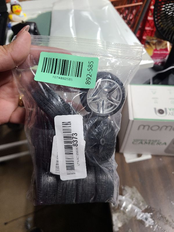 Photo 1 of 10PCS Toy Car Wheel 48mm Toy Car Rubber Tire Wheels with 5PCS Shaft Round Rod Axles for RC Car Truck Robot DIY Model Toy Parts