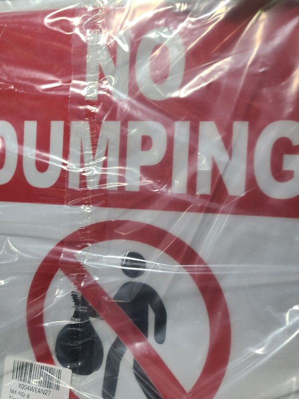 Photo 1 of (2 Pack) No Dumping Signs, Violators will be Prosecuted, 14"x10" Rust Free Aluminum Reflective Sign, Weather Resistant, Weatherproof, Easy to Mount