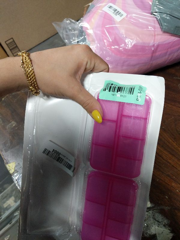 View 2 of 14 Grids Travel Pill Organizer Box with 415-Pcs Medicine Name Labels - Pocket Daily Pharmacy Case Container Kit - Travel Medication Holder Dispenser for Fish Oil Vitamin Supplement Storage -Clear Pink