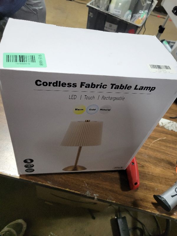 Photo 1 of 2-Pack Cordless Table Lamp,3000mAh Rechargeable Battery Operated Touch Light, Portable 3-Color Dimmable Vintage Ambient Light Beige Fabric Shade for Dining Table/Bedroom/Kitchen/Bathroom/Entryway/Gift