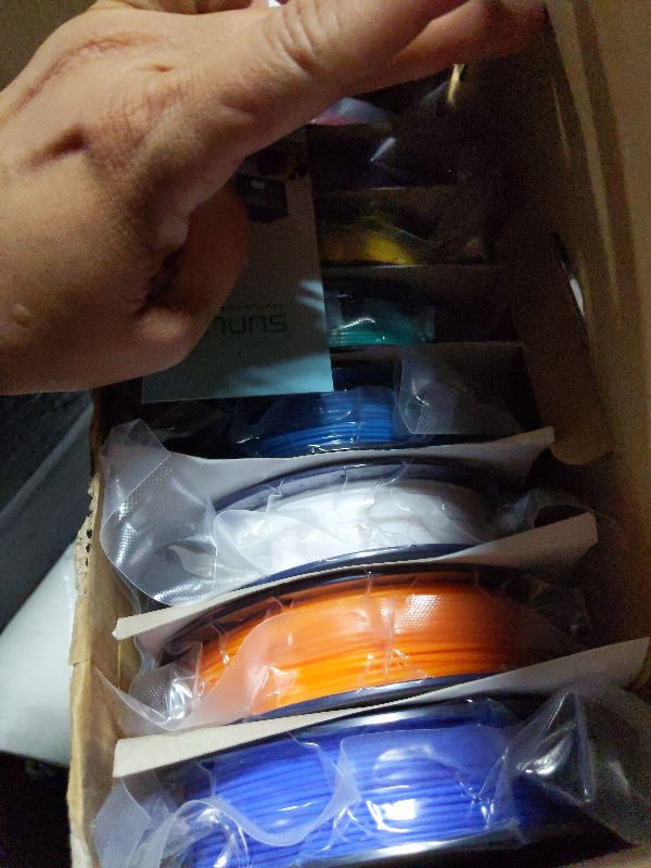 Photo 1 of 250g PLA Filament 1.75mm Bundle, SUNLU 3D Printer Filament Neatly Wound, Individually Vacuum Packed, 250g Spool, 8 Rolls, White+Red+Orange+Yellow+Green+Blue+Cyan+Purple