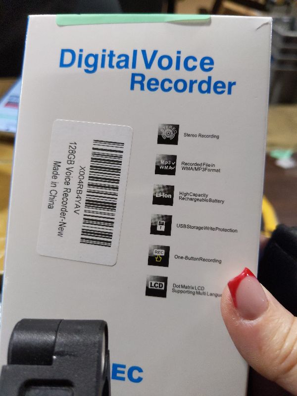 Photo 1 of 128GB (9800Hrs) Voice Recorder w/Type-C, Audio Recording Device with AI-Intelligent Noise Reduction, Digital Voice Activated Recorder 180 Days Storage Capacity for Lectures, Class, Work, Interviews