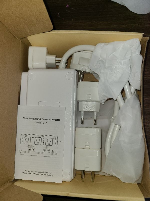 Photo 1 of 220V to 110V Voltage Converter, TESSAN Universal Travel Adapter with 4 USB Charger (1 USB C), 3 AC Sockets and EU/UK/AU/IT Plug Power Adaptor, Step Down Transformer Outlet Converters for International