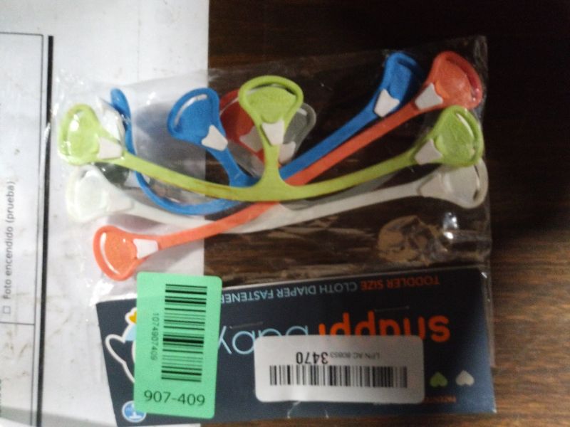 Photo 1 of [Toddler Size (Size 2) 5-Pack] Snappi Cloth Diaper Fasteners - Replaces Diaper Pins - Use with Cloth Prefolds and Flats