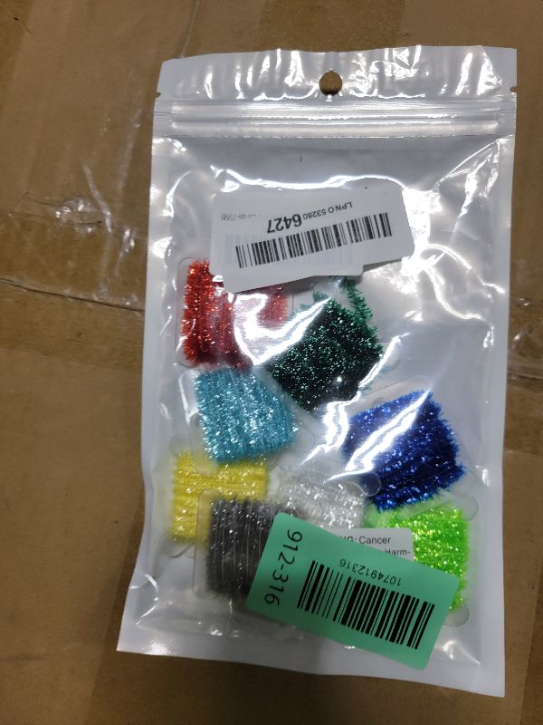 Photo 1 of 15 Cards Multi Colors Tinsel Chenille Line Crystal Flash Line Fly Fishing Tying Material for Nymphal Bugs Scud (15 Cards-75M)