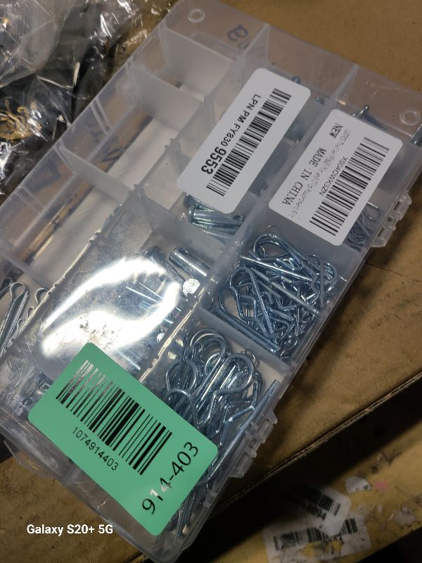 Photo 1 of 132PCS Clevis Pins, Standard Galvanized Steel 15 Sizes Clevis Pin Cotter Pin Hair Pin Assortment Kit Fit for Trailers, Tractors, Trucks, Towing Mowings, Farm Equipments, Snow Plows, Lawn Mower