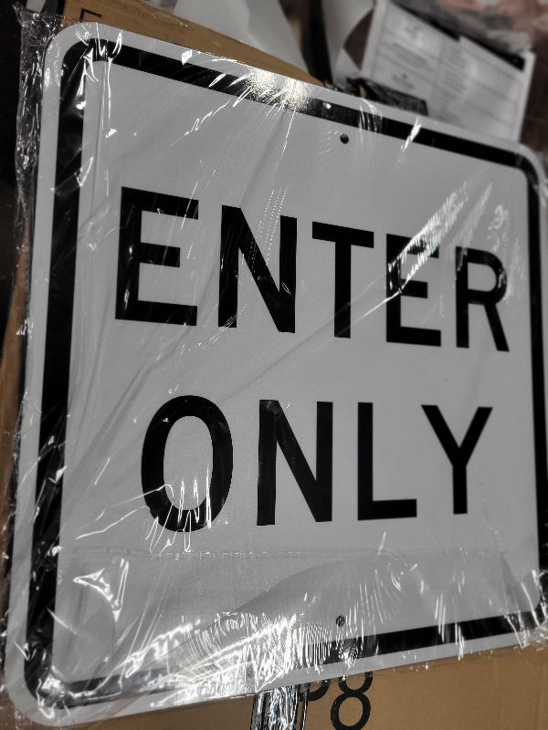 Photo 1 of "Enter Only" Sign By SmartSign | 18" x 18" 3M Engineer Grade Reflective Aluminum
