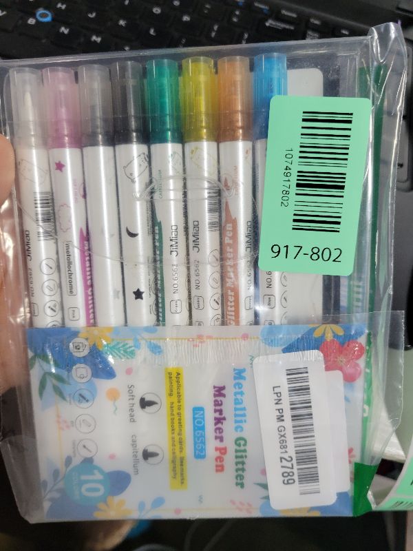 Photo 1 of 10 Color Metal Giltter 3D Nail Art Pens Set, Kalolary Double-ended Nail Point Dotting Pen Drawing Painting Liner Brush for DIY Nail Art Beauty Adorn Manicure Tools(G)