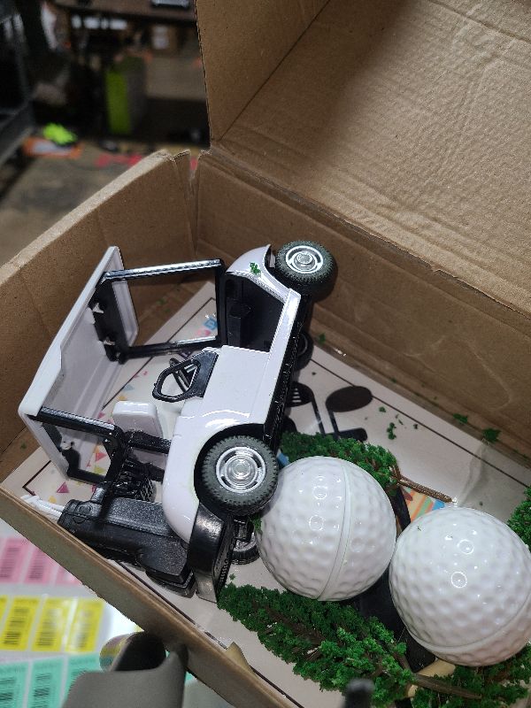 Photo 1 of 2026 New Golf Cake Decorations Golf Cart Cake Toppers Heading for The Green Cake Topper for Golfers with Cart Flag Golf Ball for Golf Theme Party Supplies (White)