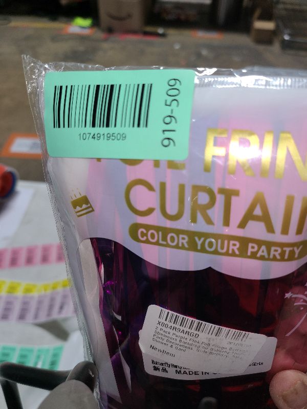 Photo 1 of 2 Pack Purple Pink Foil Fringe Curtains Streamers Backdrop for Music Themed Party Decorations, Girls Butterfly Birthday Party Decorations Supplies