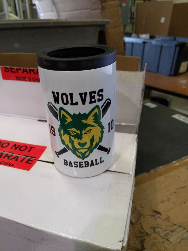 Photo 1 of 16 Pack Sublimation Can Cooler Sublimation Can Holder Stainless Steel Insulated Can Cooler Sublimation Tumbler Vinly Gifts, Wolves Baseball 12oz