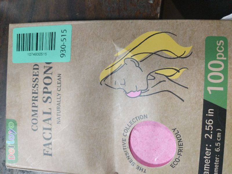 Photo 1 of 100-Count Compressed Facial Sponges, Natural Cellulose Face Sponges for Cleansing, Exfoliating, Washing face, Makeup Removal, and Spa Use - Travel Skincare Essentials for women