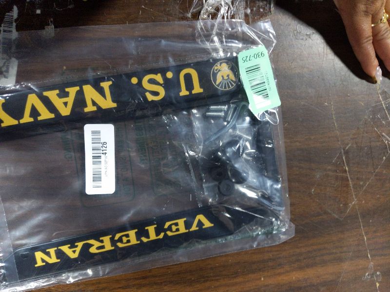Photo 1 of 2 PCS for U.S. Navy Veteran License Plate Frames,Matte Black Aluminum License Plate Holder for USN License Plate Protection with Screw Set