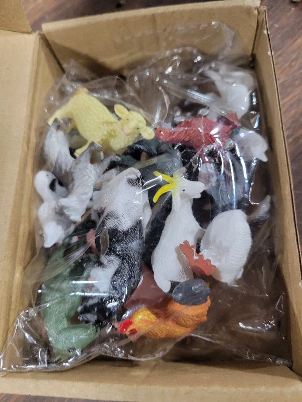 Photo 1 of 15 Pcs Mini Figures Toys Realistic Farm Animal Figurines, Plastic Learning Educational Playset Animal Themed Party Supplies Cake Topper Ornaments for Easter Egg Birthday Christmas