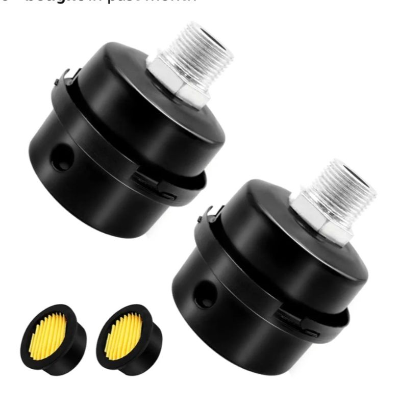 Photo 1 of 2 Pcs 1/2" Thread Air Compressor Silencer Filter, 20mm Metal Noise Muffler, Intake Filter Replacement for Generators, Blowers, Exhaust Ports, Air Compressor Parts
