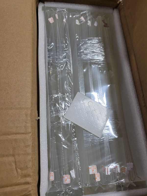 Photo 1 of 18 Pack Acrylic Sign Holder 8.5 x 11, Double-Sided Clear Sign Holder Plastic Stands for Display, T Shape Acrylic Table Sign Stands for Office Store Restaurants Wedding Party Decoration