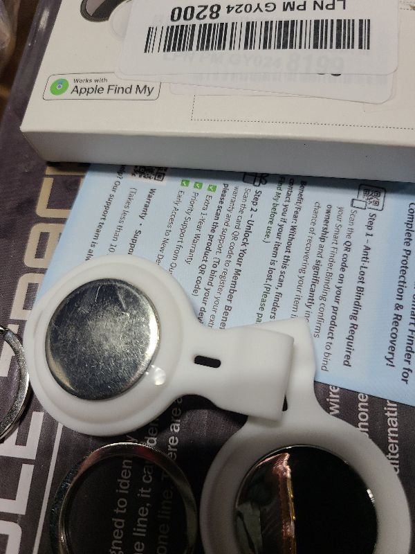 Photo 1 of 2 Pack Tracker Tags [Apple MFi Certified] Pair with Apple Find My (iOS Only) Bluetooth Air Smart Tags Key Finder Item Locator Waterproof Finder Worldwide Tracking for Pets Wallet Backpack Dogs Luggage