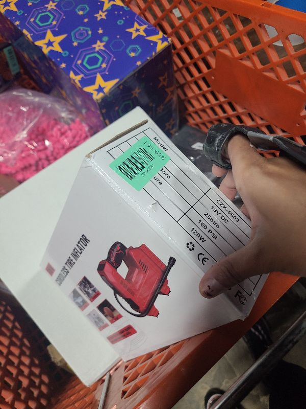 Photo 1 of 160PSI Cordless Tire Inflator Air Compressor Compatible With Milwaukee 18V Battery, LIVOWALNY Portable Handheld Air Pump with Digital Pressure Gauge for Cars Motorcycles Bikes Sport Balls (No Battery)