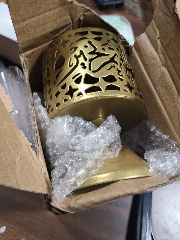 Photo 1 of 2 Sets EID Ramadan Mubarak Candle Holder, Ramadan Decorations Candle Lantern Gold Vintage Tabletop Candle Holder, Eid Decorations for Home Patio Table Wedding Centerpiece Festival Decor