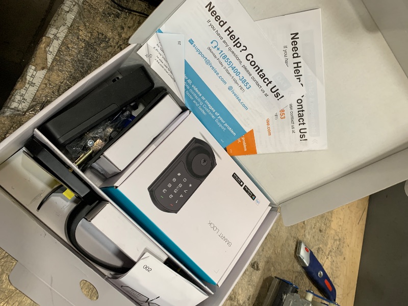 Photo 1 of (missing keys, untested)Veise VE06-H Smart Front Door Lock Set, App Control, Keyless Entry Deadbolt with Lever Handle, Electronic Digital Touchscreen Keypad, Auto Lock, Easy Install, Matte Black
