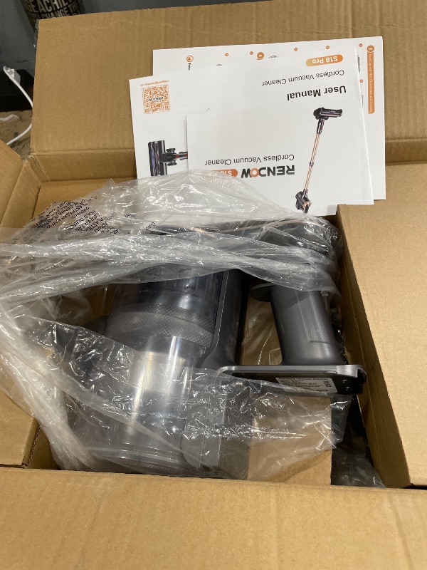 Photo 1 of *** PARTS ONLY *** RENDOW Cordless Vacuum Cleaner, 550W 45Kpa 65Mins Vacuum Cleaners for Home, Self-Standing Cordless Stick Vacuum with LED Display,Anti-Tangle Rechargeable Wireless Vacuum for Pet Hair/Carpet/Hard Floor