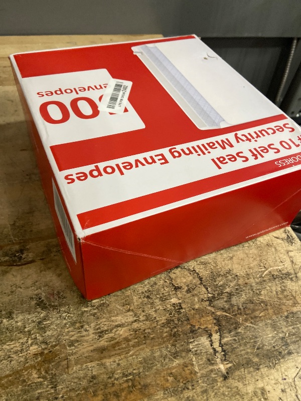 Photo 1 of #10 Envelopes Letter Size Self Seal | 500 Business Mailing Security Peel and Sealing Envelope | 100% Tinted | no 10 White Windowless Legal Regular Plain Envelops Pack | 4-1/8 x 9-1/2 Inches | 24 LB