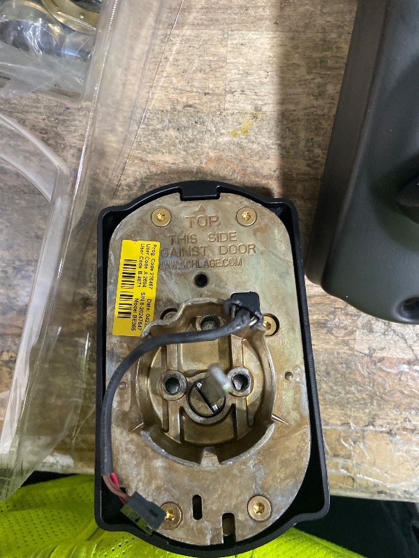 Photo 1 of ***MISSING PIECES/HARDWARE*** Schlage Camelot Electronic Keypad Deadbolt Lock, Keyless Front Door Entry, Mechanical Key Backup Included, Aged Bronze, BE365 V CAM 716