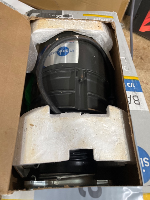 Photo 1 of *** PARTS ONLY *** InSinkErator Garbage Disposal with Power Cord, Badger 1, Standard Series, 1/3 HP Continuous Feed, Black