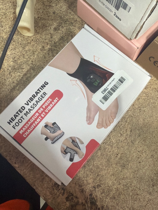 Photo 1 of (SMALL SIZE) TOSOENPHY Foot Massager for Neuropathy Plantar Fasciitis Pain Relief, Cordless Heated Vibrating Cloud-Soft Ankle Wrap Feet Massage, Portable 2H Run Time, 6 Heats, 3 Modes, Auto-Off Timer, 1pcs