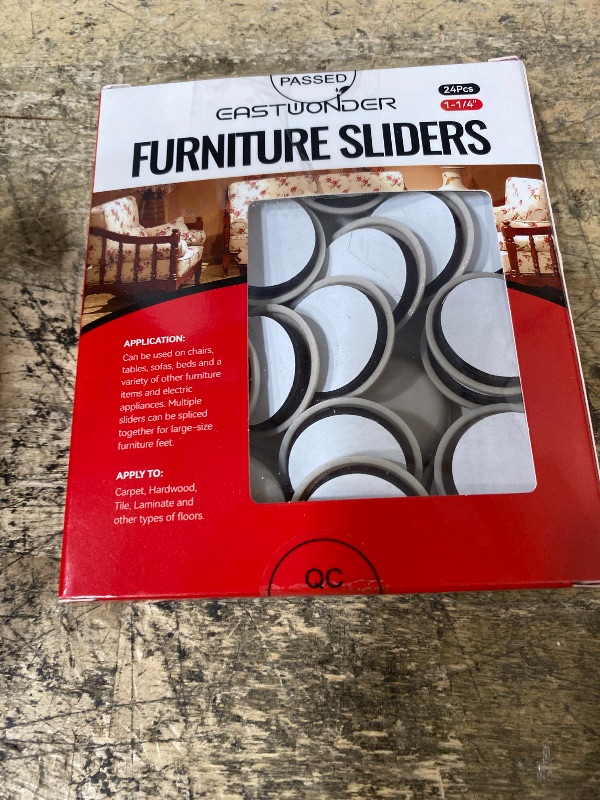 View 2 of 1-1/4" Furniture Sliders for Carpet & Hardwood Floors, 24PCS Furniture Pads for Quickly and Easily Move Any Item and Protect The Floor