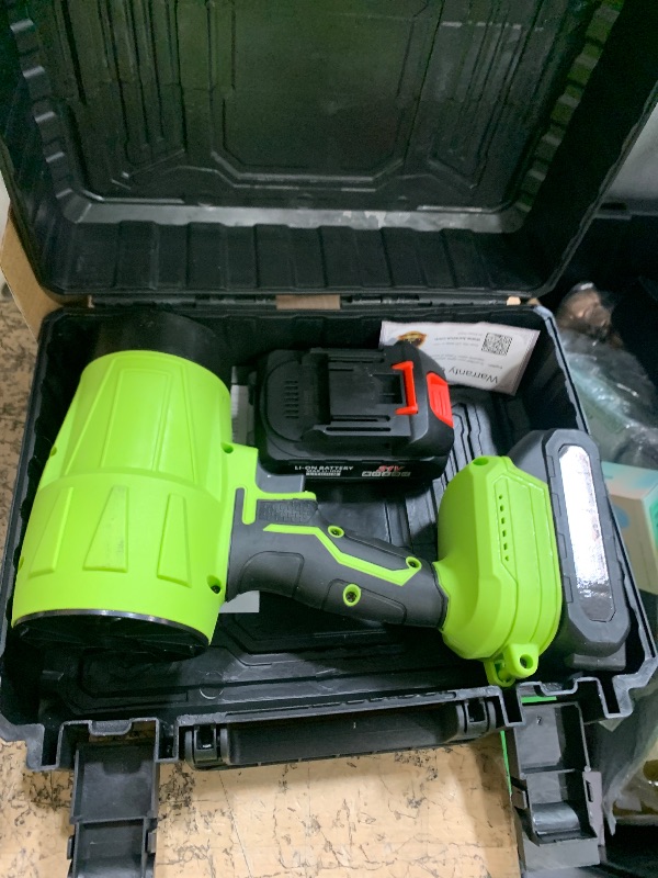 Photo 1 of **FOR PARTS ONLY**BATTERY WORKS FINE** 990,000 RPM 21V Cordless Leaf Blower with 2×6.0Ah Batteries - Handheld Electric Blower for Patio Cleaning, Car Drying, Leaves and Dust,Universa,Gifts for Men Husband Father